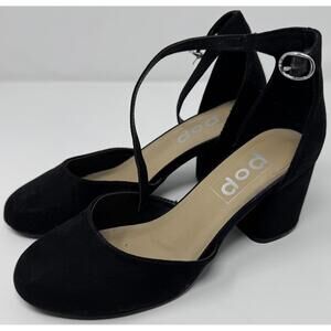 Pop Women's Gal Block Heel Pumps Color Black Size 6.5 M Manmade Materials